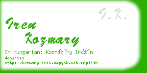 iren kozmary business card